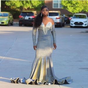 Multi Sequin Custom Mermaid Prom Gown